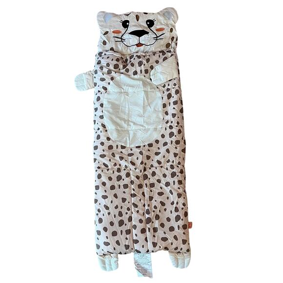 Firefly Outdoor Gear Leopard Sleeping Bag 66x24in Long Half Zip Naps Sleepovers - Picture 1 of 9